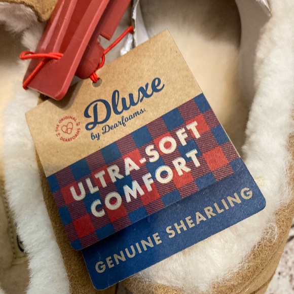 NWT Dluxe by Dearfoama men’s genuine shearling warm & comfy slippers shoes 11 - Picture 10 of 11